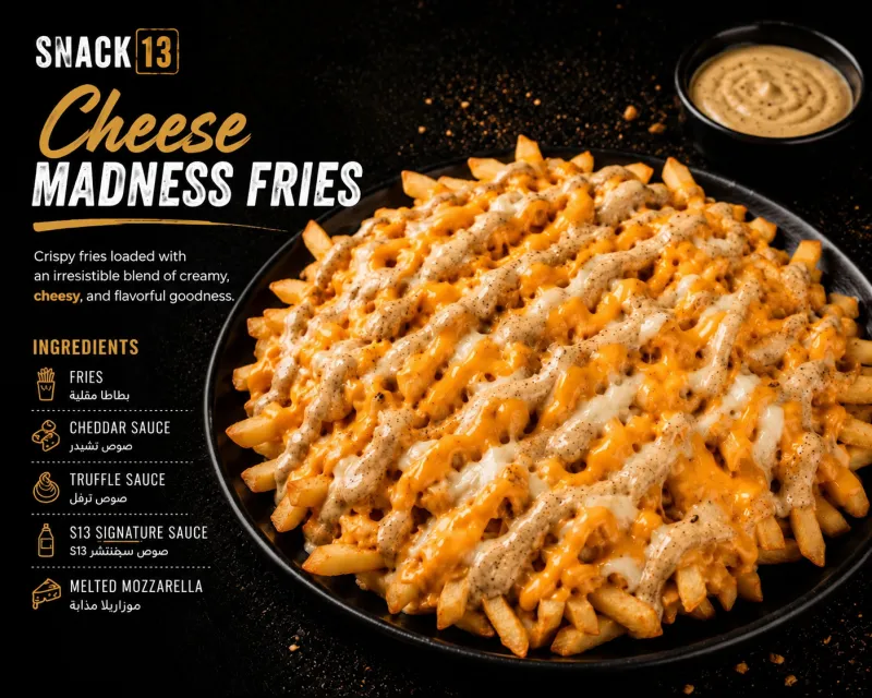 بطاطا بالجبن (جنون الجبن) - Cheese Madness Fries